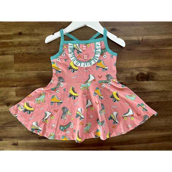 NWT Wildflowers Daydream Believer Pink Spaghetti Strap Roller Skate Rink Top 2 - Picture 2 of 7